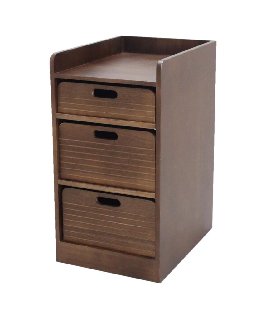 【完成品】テーブル下に収まる天然木軽量トレイワゴン