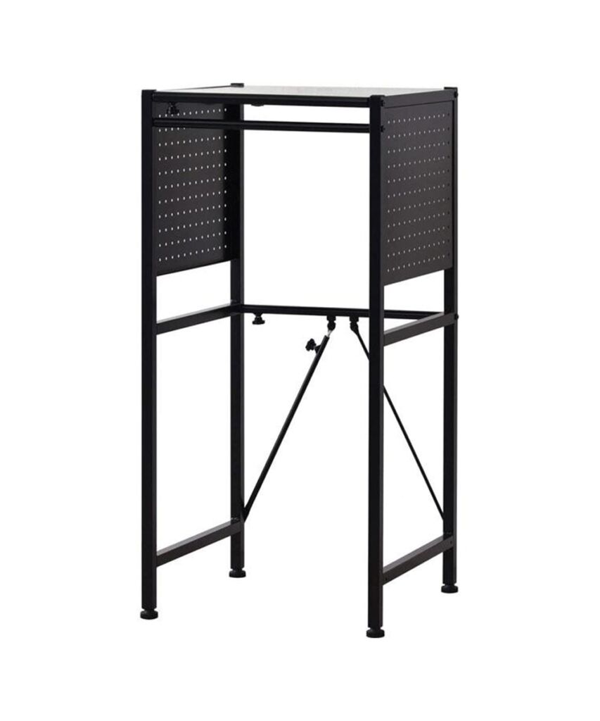 伸縮ダストボックス上キッチン収納ラック（キャスター付き）