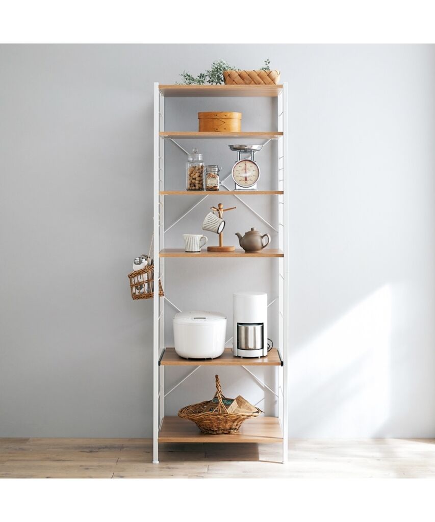 4色から選べるスライド棚付きレンジ台【幅61.5cm】