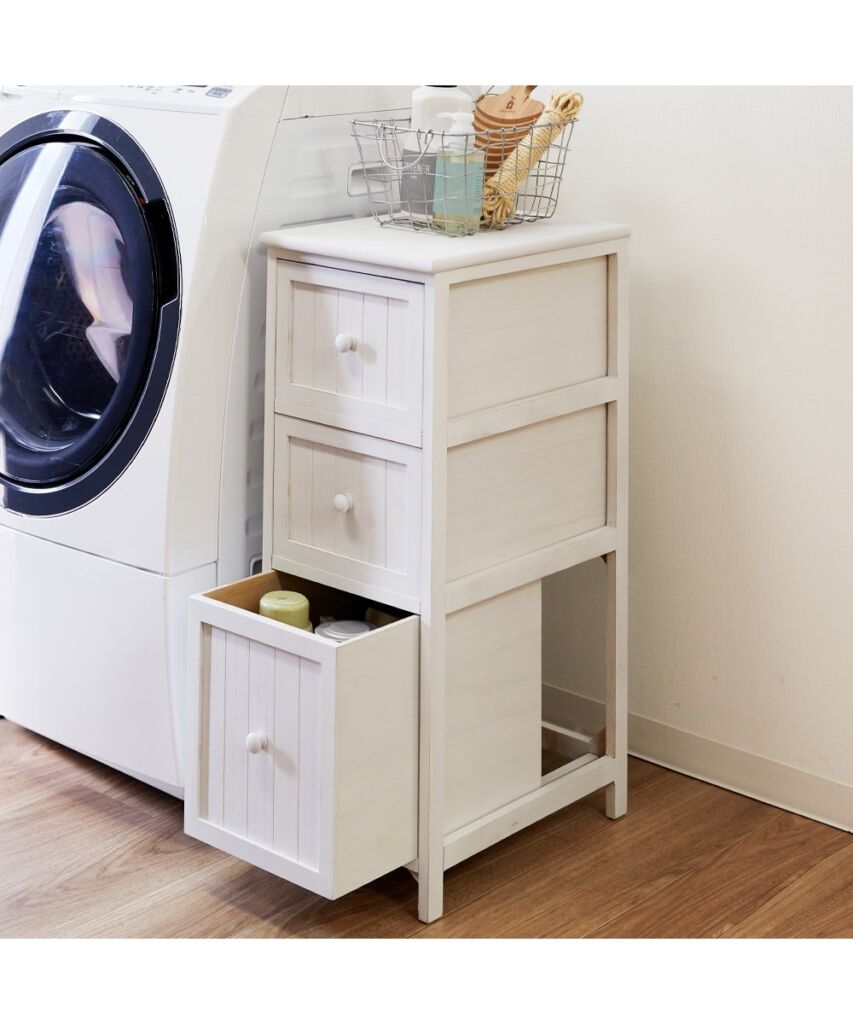 アンティーク風のランドリー隙間チェスト【幅20cmー30cm】