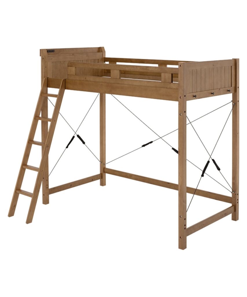 高さが選べる　天然木パイン材のロフトベッド