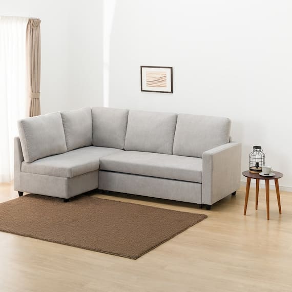 布張り収納付きコーナーソファーベッド(ノアーク2 RC 撥水加工タイプ MO)　