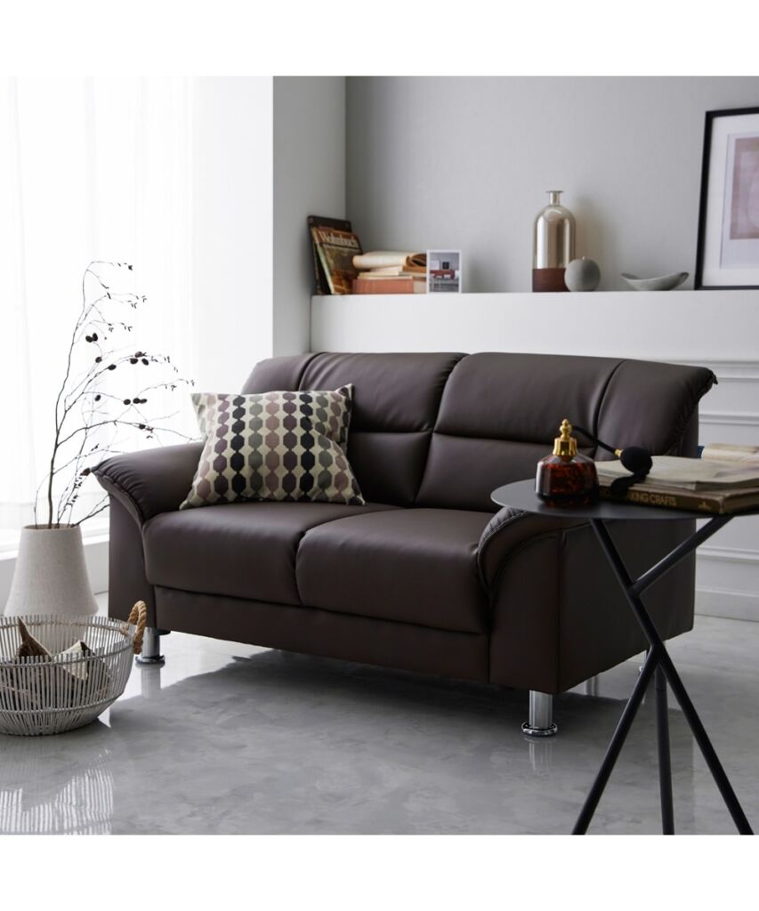 [2人掛け]ソファ｜合皮 シンプルモダン スチール脚