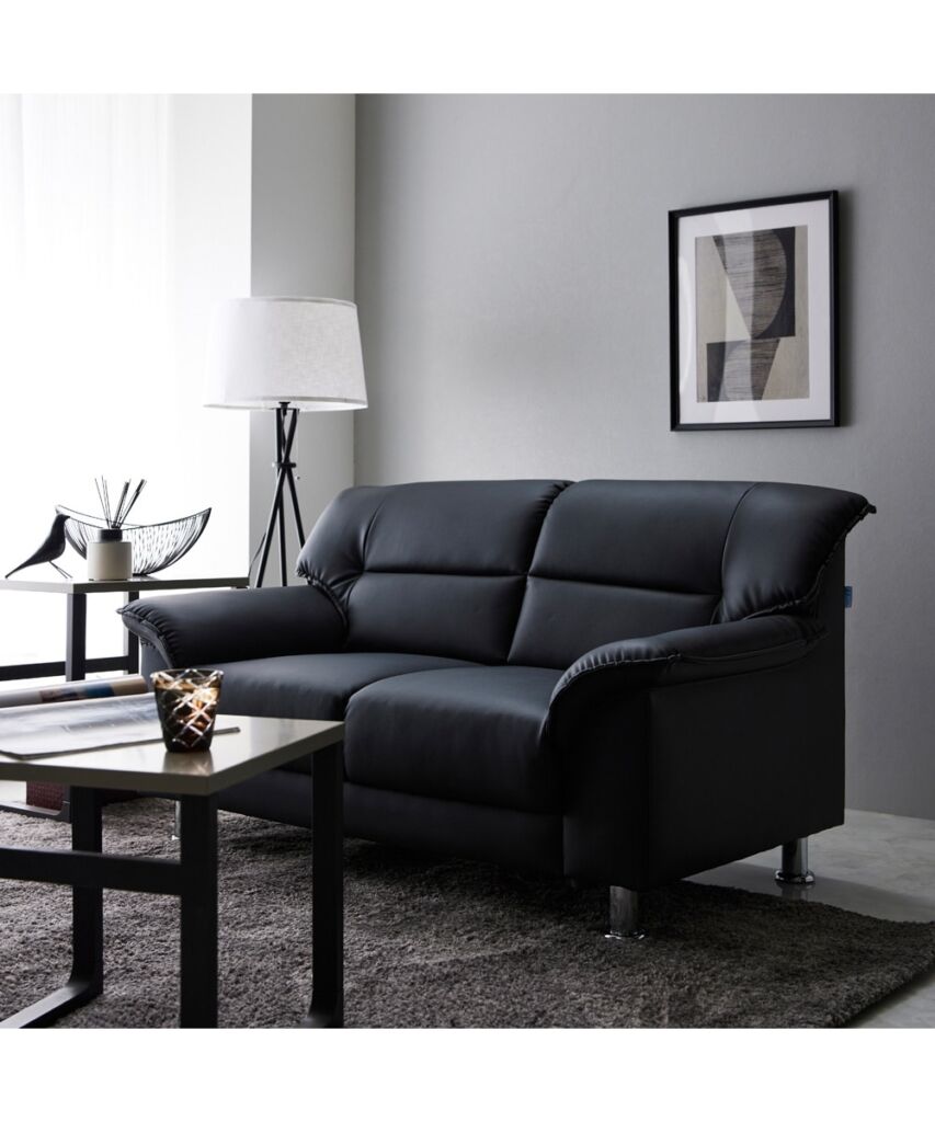 [2人掛け]ソファ｜合皮 シンプルモダン スチール脚