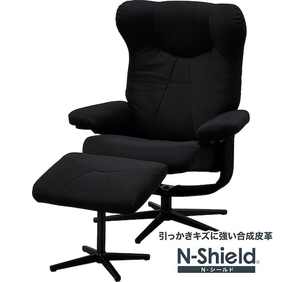 傷・汚れに強い合成皮革パーソナルチェア(PK02 Nシールド BK)　