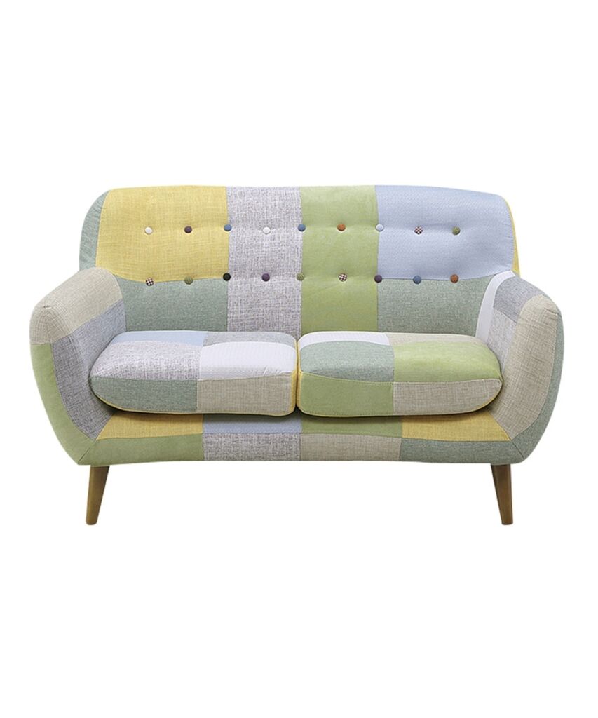 [2人掛け]ソファ｜パッチワーク風 ファブリック