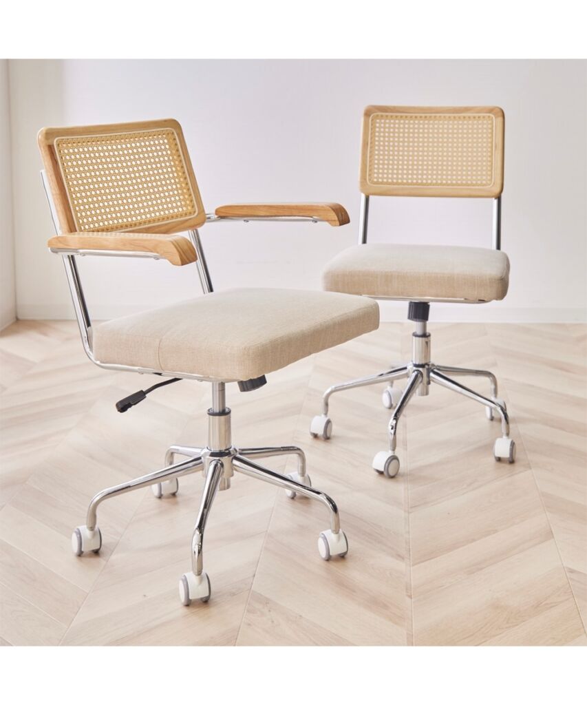 ラタン調オフィスチェア