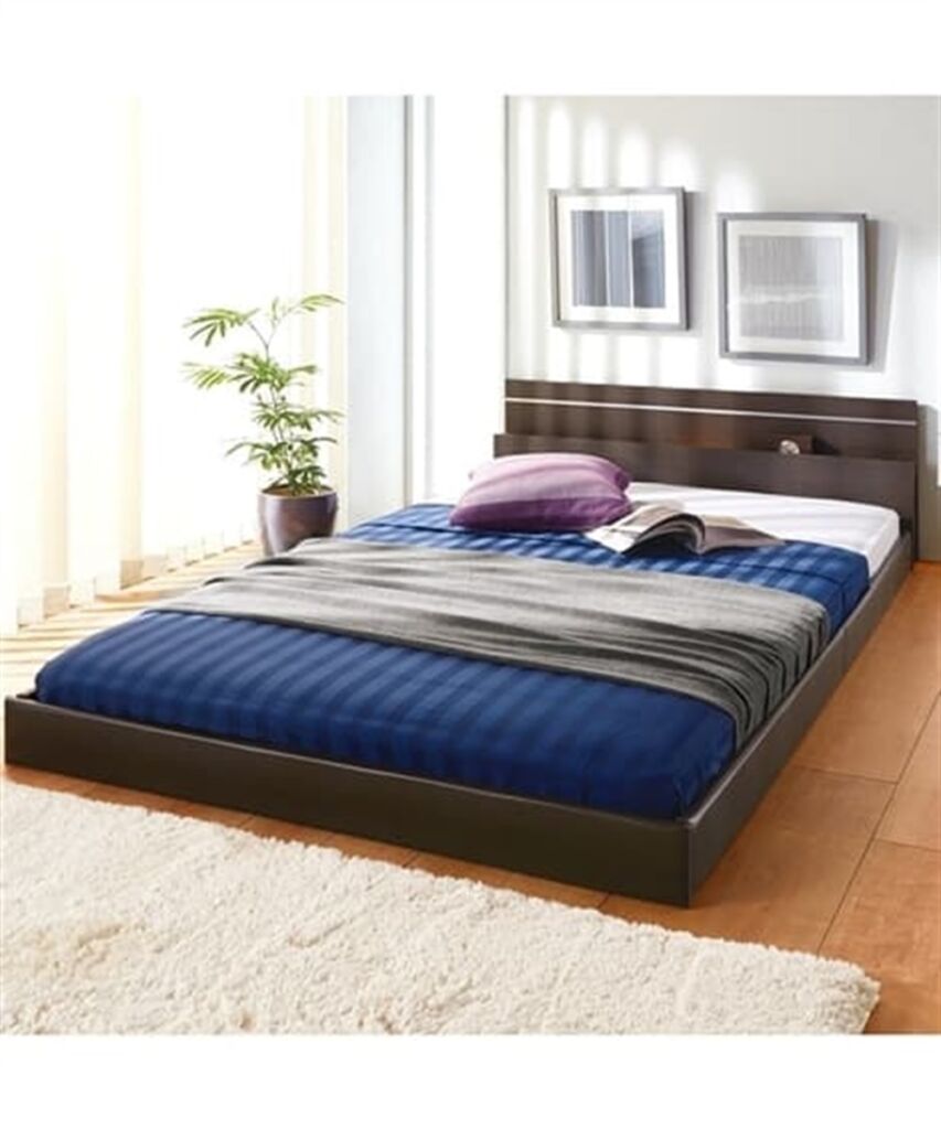 棚・コンセント・照明付き連結できるデザインローベッド