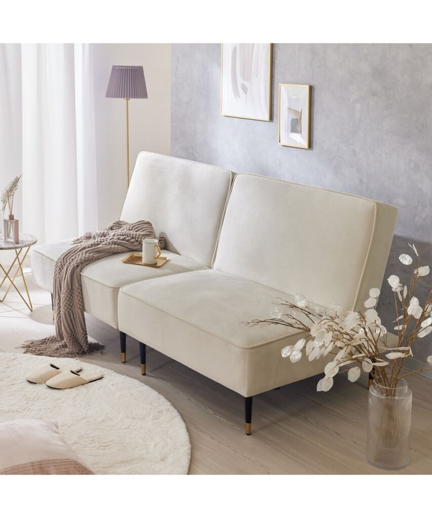 [2人掛け]ソファベッド｜5WAY リクライニング ベロア調 大人可愛い[Do/CoFa.]