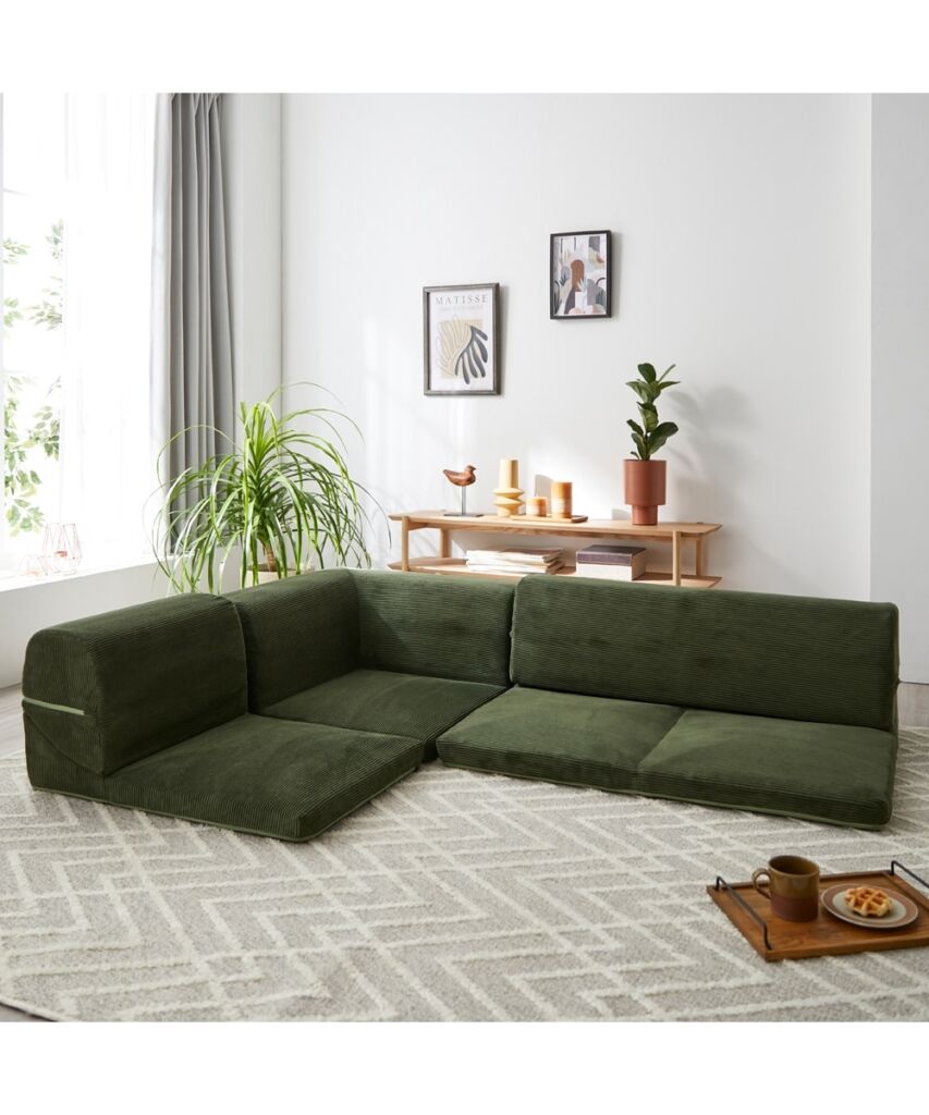 [3人掛け]ローソファ3点セット｜コーナー 洗えるカバー コーデュロイ 日本製