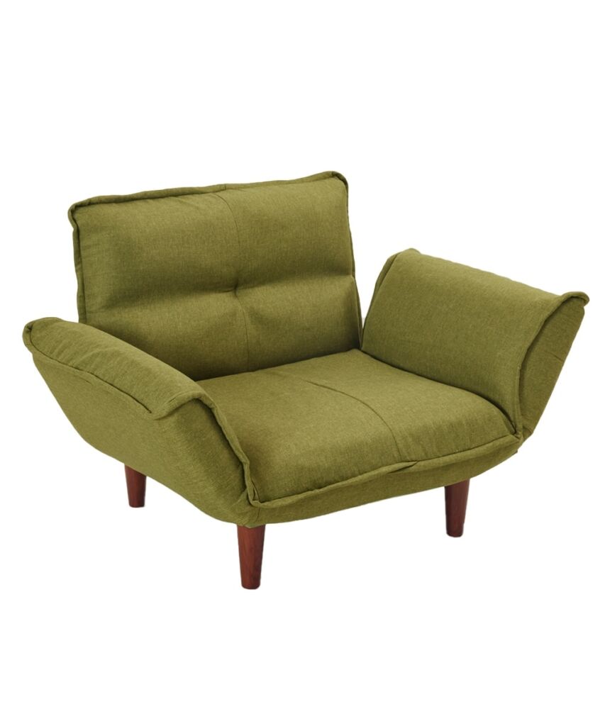 [1人掛け]カウチソファ｜5段階リクライニング ポケットコイル 日本製 ファブリック