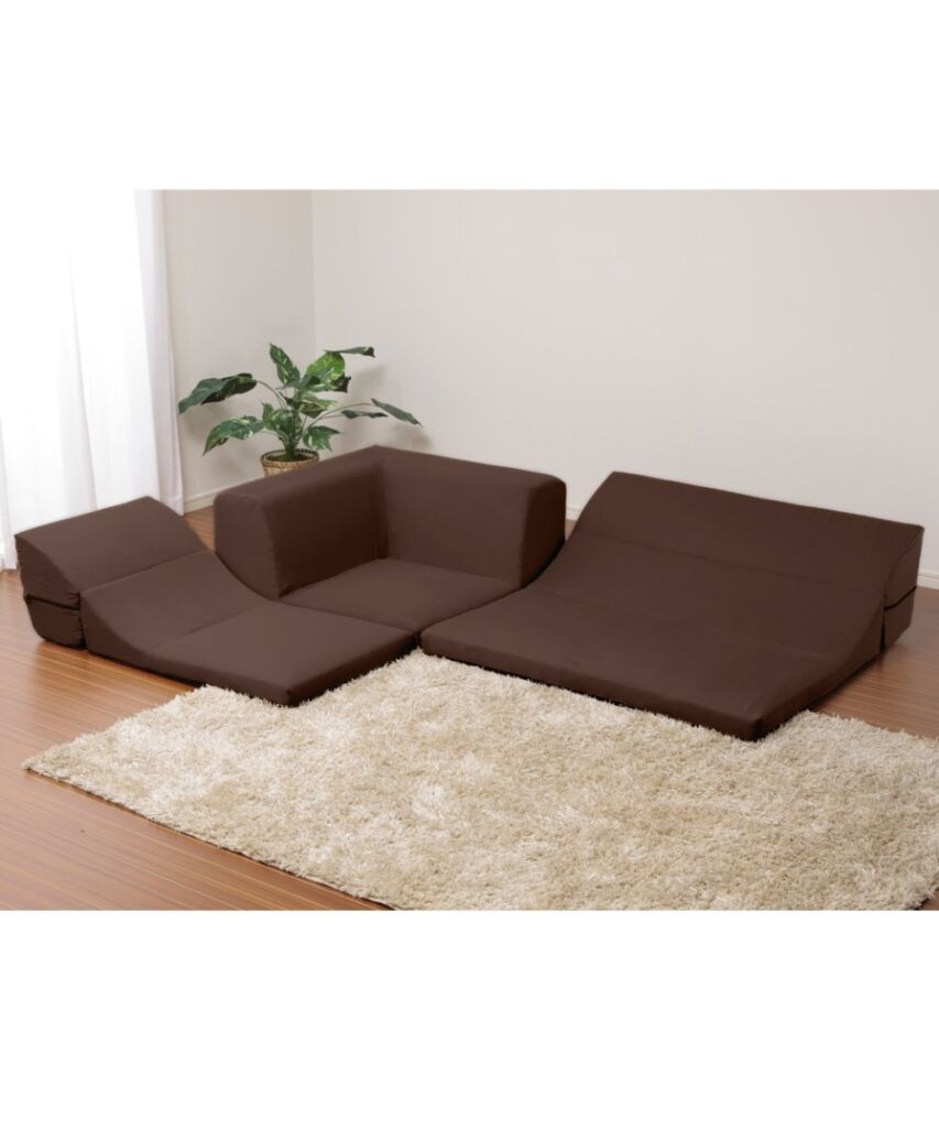 [3人掛け]ローソファ3点セット｜コーナー 起毛タイプ 日本製