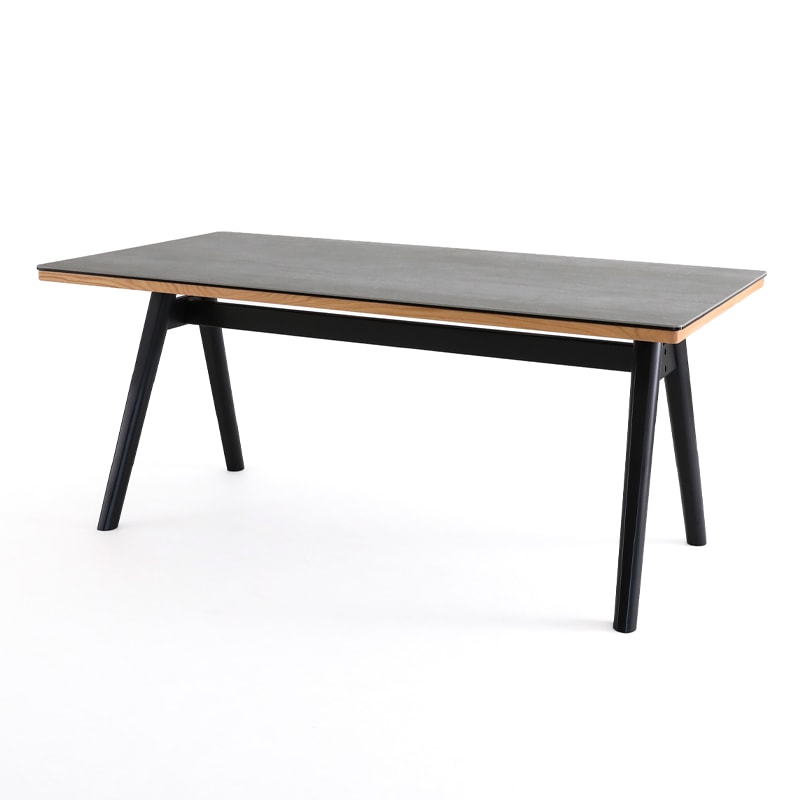ダイニングテーブル ボニー 天板アッシュグレイ   フレームNA   テーパー脚BK【大型商品配送便でのお届け】※3サイズ有