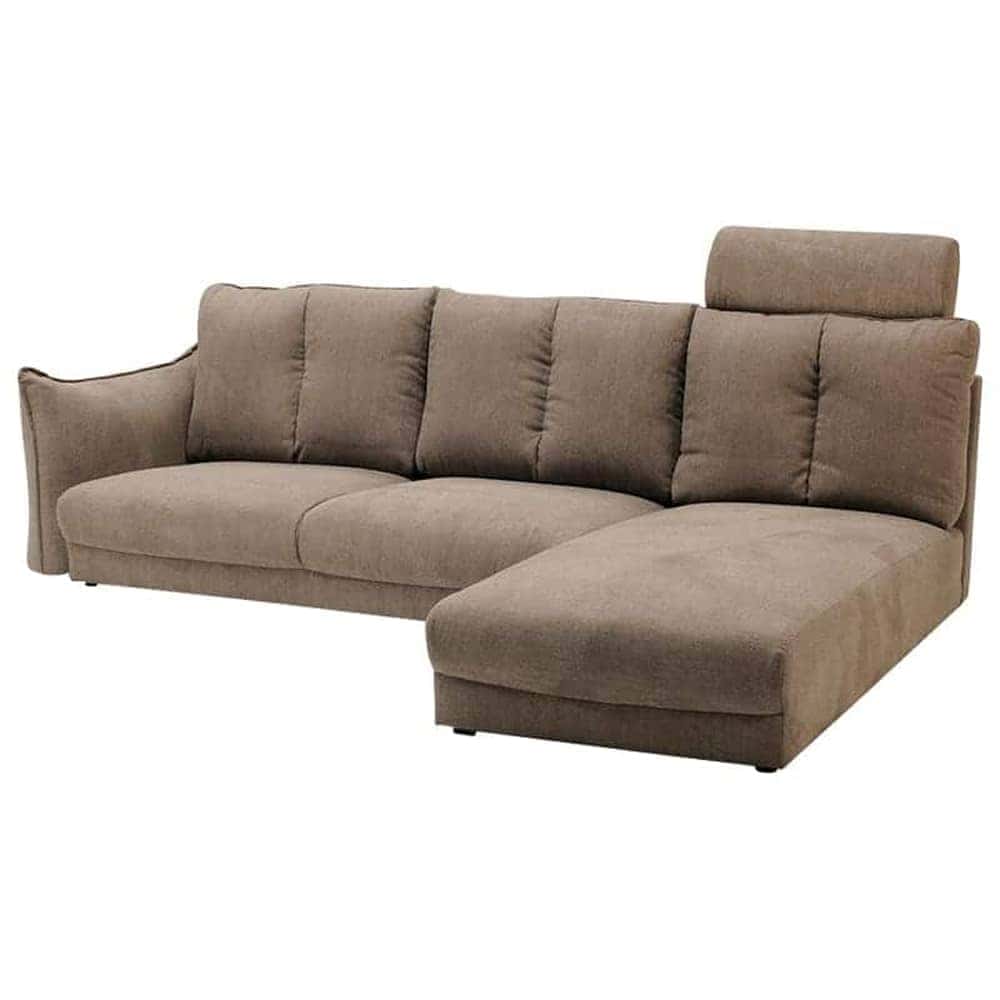 シェーズロングソファ　LENO　【２人掛けソファ シェーズロングソファ アーム ヘッドレスト】　GRY  5Y)