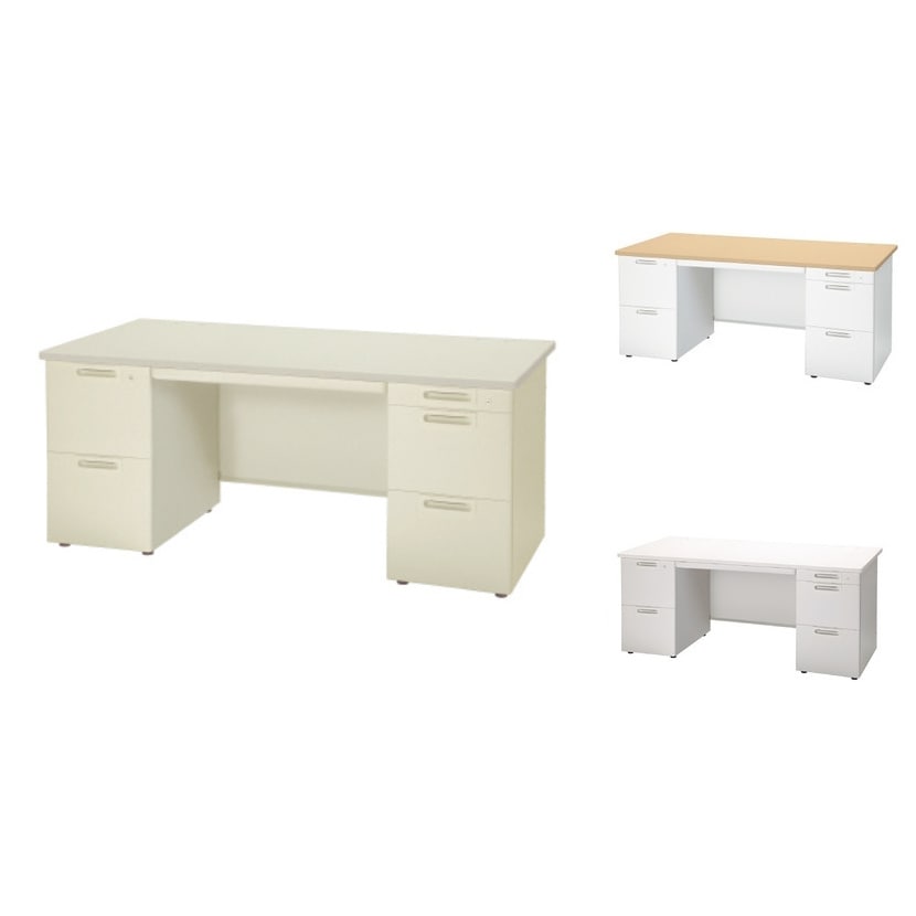 プラス エルエーデスク LA Desk ベーシックタイプ LA-167A-32 デスク オフィスデスク ワークデスク 両袖机 幅1600×奥行700×高さ700mm 2段袖×A-3段袖 幕板付き