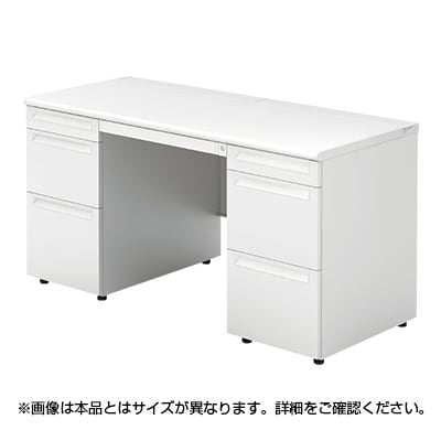 プラス US-1 US146D-33 デスク オフィスデスク ワークデスク 両袖机 幅1400×奥行600×高さ720mm A-3段×D-3段袖 ワンアクションロック 幕板付き 内筒交換錠 配線収納機能 ラッチ機構