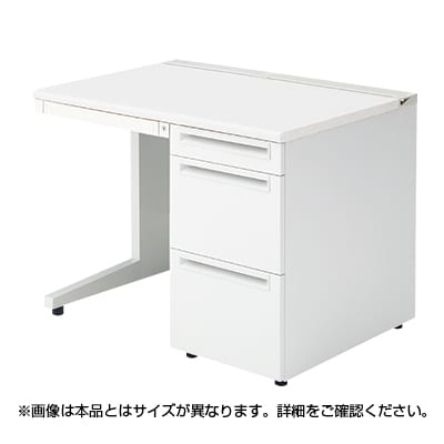 プラス US-1 US127A-3 デスク オフィスデスク ワークデスク 片袖机 幅1200×奥行700×高さ720mm L字脚 A-3段袖 ワンアクションロック 幕板付き 内筒交換錠 配線収納機能 ラッチ機構