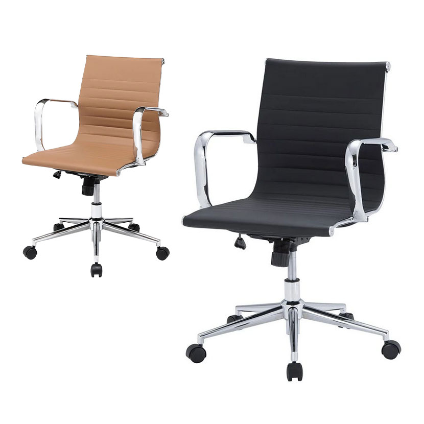 APSレザーチェア オフィスチェア ミーティングチェア アームレスト付きPUレザー PVCレザー 幅665×奥行610×高さ820～900mm 座面高さ405～485mm
