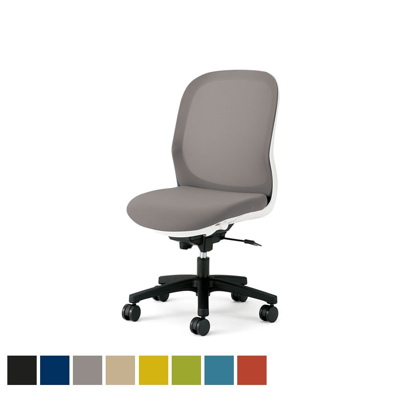 プラス Fita オフィスチェア ホワイトフレーム 肘なし 体重感知・シートスライドロッキング固定 フィータ PLUS