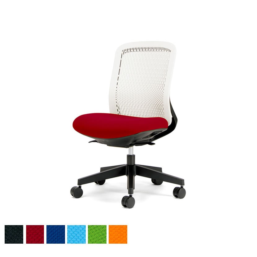 KC-TR50SEL | オフィスチェア Try(トライ) ホワイトシェル ローバック 肘なし 3Dフォルムグラデーションメッシュ プラス(PLUS)