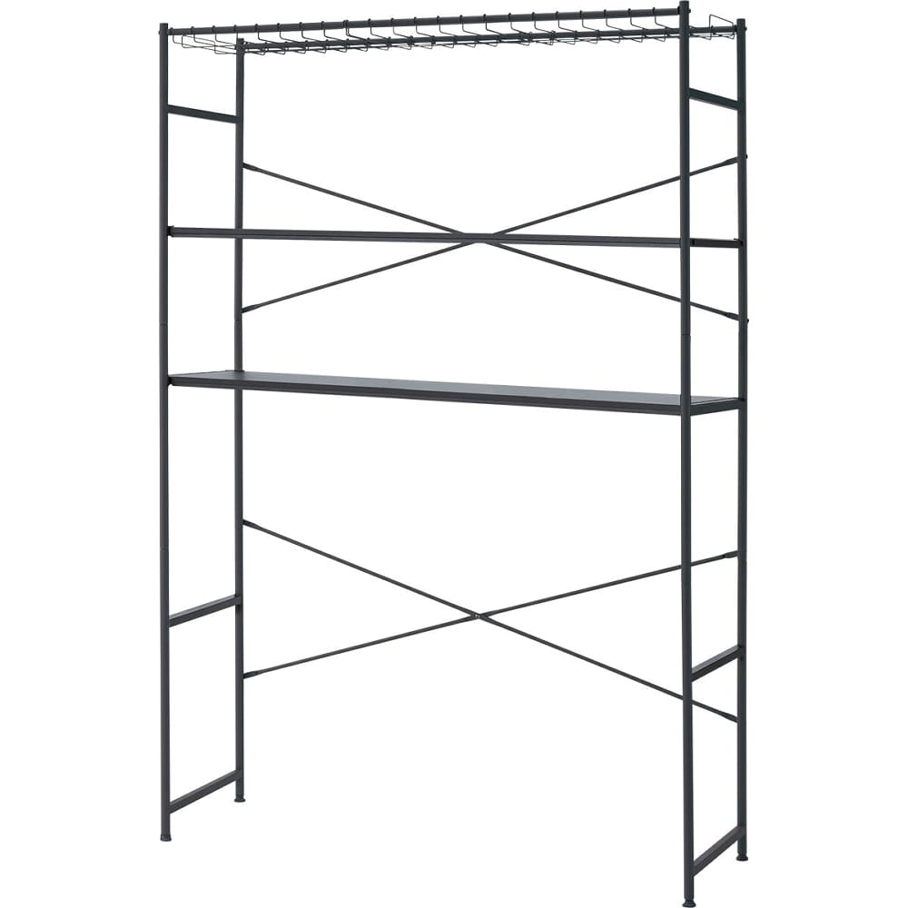 高さのあるシェルフラック　ＢＮ００２　ＢＫ　１２６ｃｍ幅　