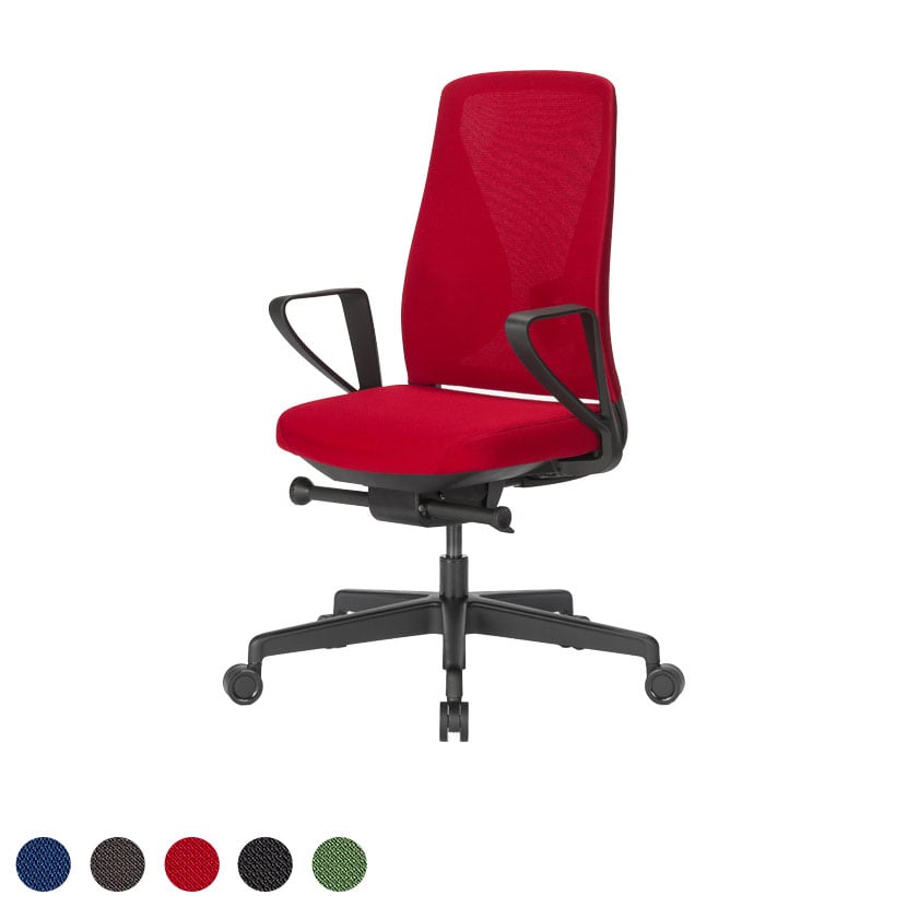 シルエットチェア Silhouette 固定肘 オフィスチェア デスクチェア ランバーサポート 背メッシュ 背ロッキング CC-210