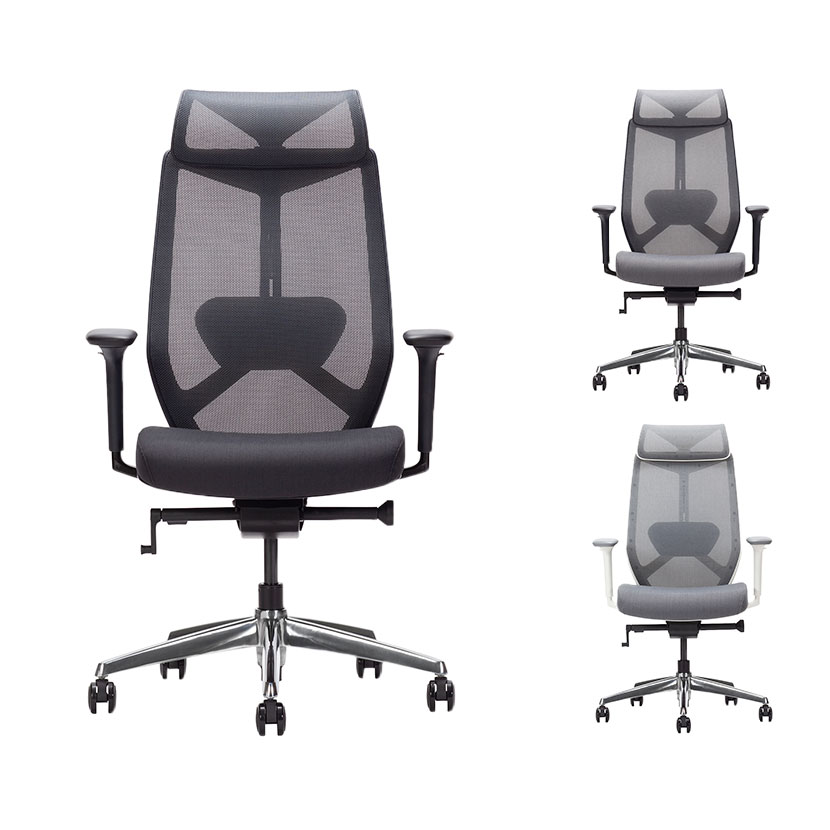 Work Plus オフィスチェア ヴィヴィー チェア ハイバック 肘付き 可動肘 ヘッドレスト ランバーサポート キャスター付き メッシュチェア