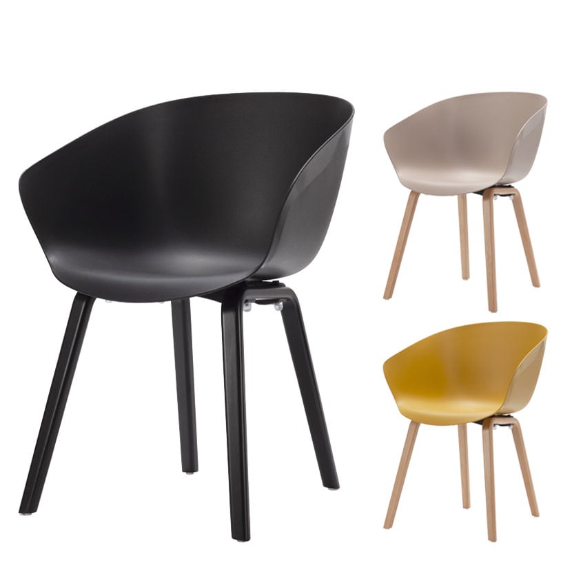 Work Plus LEHUA CHAIR ミーティングチェア 木製4本脚 幅590×奥行580×高さ790mm