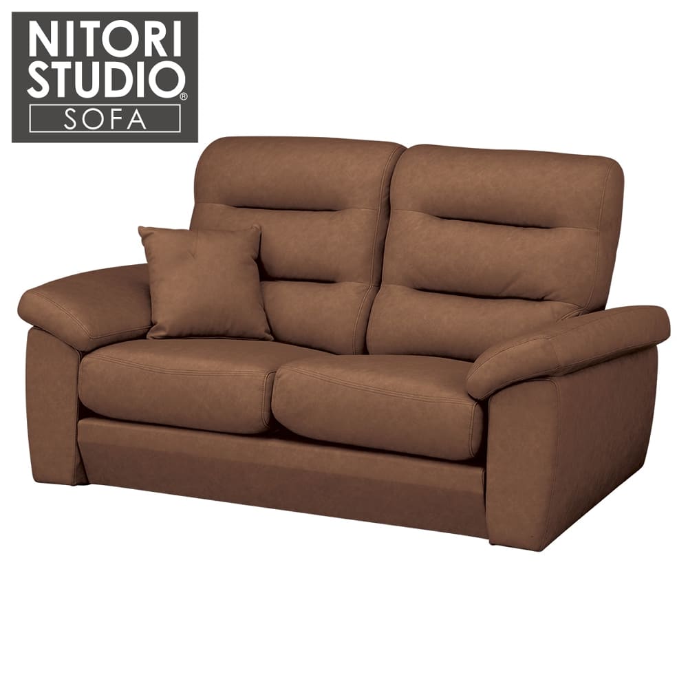 2人用ソファ（クッション１個付）(NポケットA12 H-LO KN-BR) 