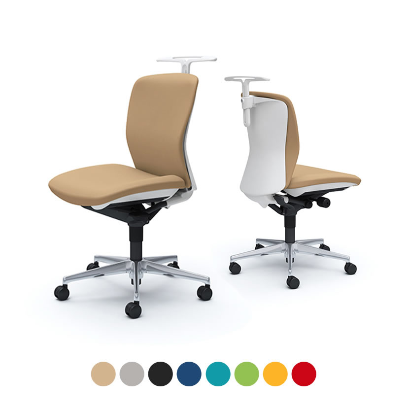 オカムラ スラート sulato C332WA オフィスチェア 肘なし ローバック アルミ脚 ナイロンキャスター ハンガー付き 布張り ホワイトシェル