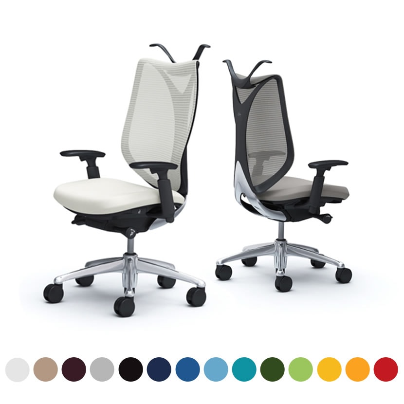 オカムラ サブリナ Sabrina スタンダード C854BR オフィスチェア アジャストアーム ハイバック アルミ脚 ハンガー付き 背メッシュ 座面クッション ブラックボディ