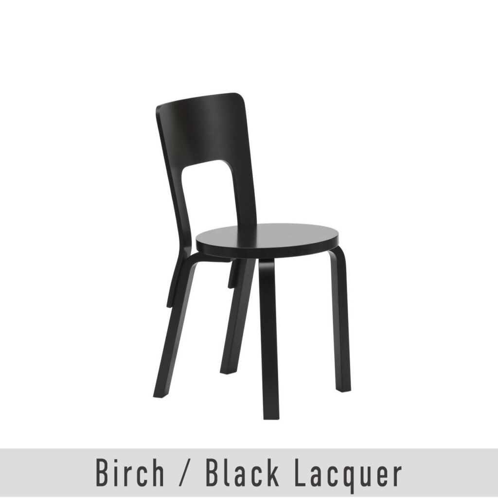 チェア 66 / ブラック ラッカー / SH43.5 cm / L - レッグ / アルヴァ・アアルト / Chair 66 / Artek（アルテック）/ 正規販売店