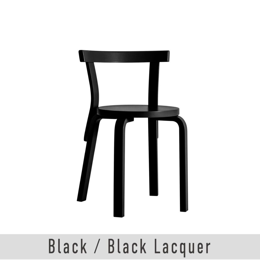 チェア 68 / ブラック ラッカー / SH43.5cm / L - レッグ / アルヴァ・アアルト / Chair 68 / black lacquer / Artek（アルテック）/ 正規販売店