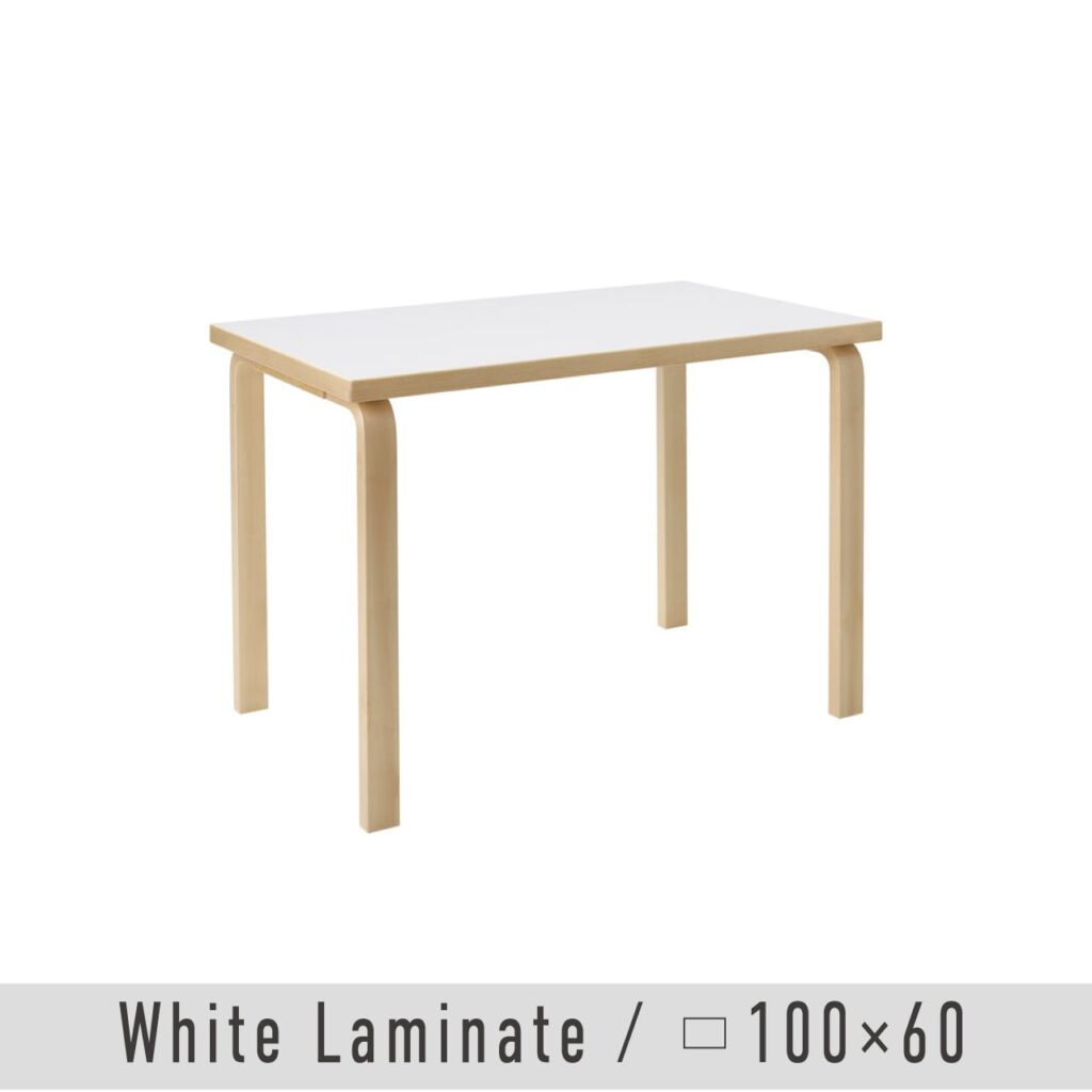 テーブル 80B / ホワイト ラミネート / W100xD60cm / アアルト テーブル / L - レッグ / アルヴァ・アアルト / Table 80B / white laminate / Artek（アルテック）/ デスク / 正規販売店