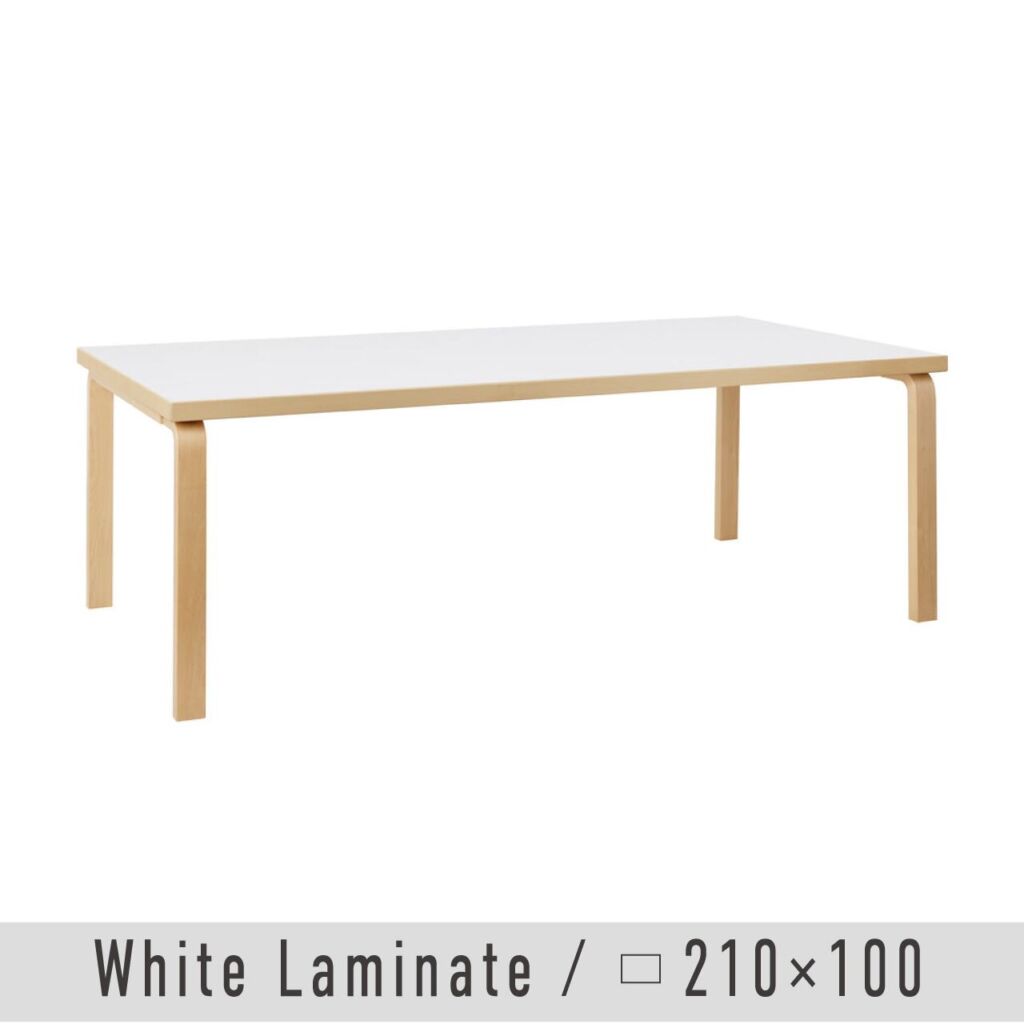 テーブル 86 / ホワイト ラミネート / W210xD100cm / 6～8人掛けテーブル / アアルト テーブル / L - レッグ / アルヴァ・アアルト / Table 86 / white laminate / Artek（アルテック）/ ダイニングテーブル / 正規販売店