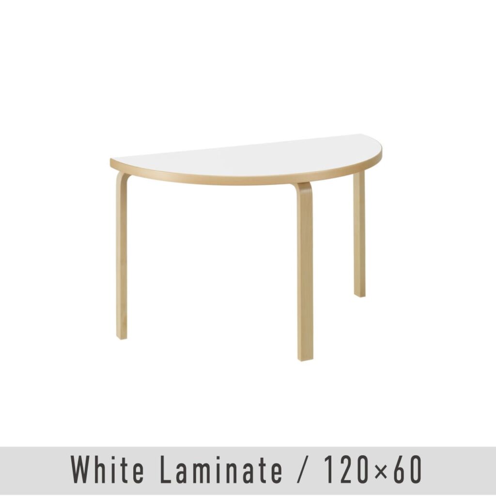 テーブル 95 / ホワイト ラミネート / W120×D60cm / 3本脚 / 1～2人掛けテーブル / アアルト テーブル / L - レッグ / アルヴァ・アアルト / Table 95 / white laminate / Artek（アルテック）/ 正規販売店