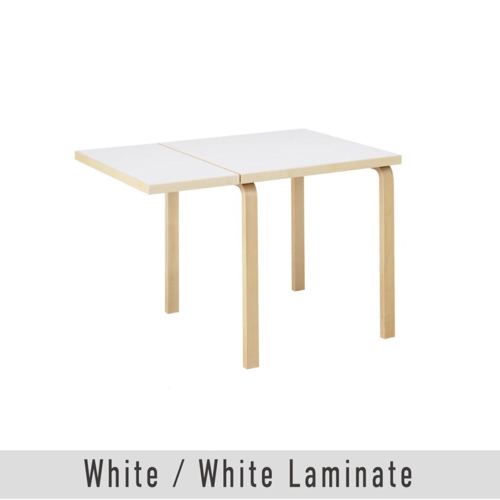 ドロップリーフ テーブル DL81C / ホワイト ラミネート / W75/112.5×D75cm / 2～4人掛けテーブル / アアルト テーブル / L - レッグ / アルヴァ・アアルト / Aalto Table foldable / white laminate / Artek（アルテック）/ ダイニングテーブル / ワークデスク / 正規販売店