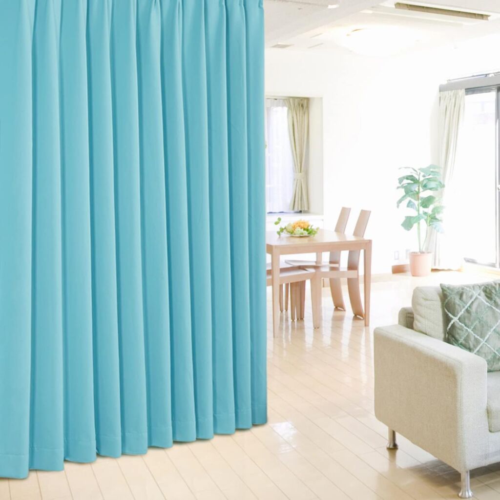Deconovo 遮光カーテン 2枚入 幅150cm丈200cm ターコイズブルー ドレープカーテン 仕切り防寒 幅広い 形状記憶加工 北欧 おしゃれ UVカット 断熱 節電対策 昼夜目隠し