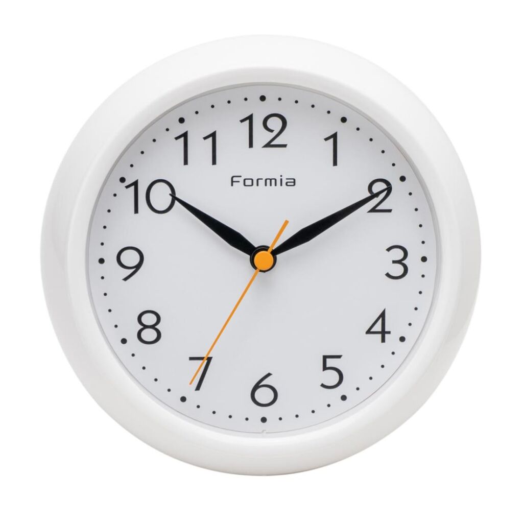【お買い物マラソン|当店ポイントアップ中】Formia(フォルミア) バスクロック 防水 大画面 お風呂用 キッチン用 壁掛け時 計 置き掛け兼用 アナログ タオルハンガー 保土ヶ谷電子販売 ホワイト HWP-001S-WH