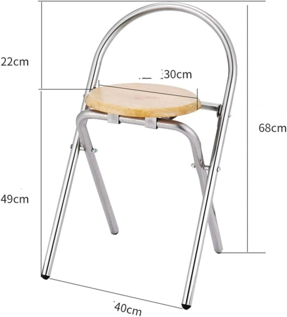 折りたたみカウンターチェア 背付きハイスツール 食卓 バーカウンター 室内 室外 コンパクト収納 パイプ椅子 PU 40*40*68座面30*30座高49cm ブラック ベージュ ミント 縞柄