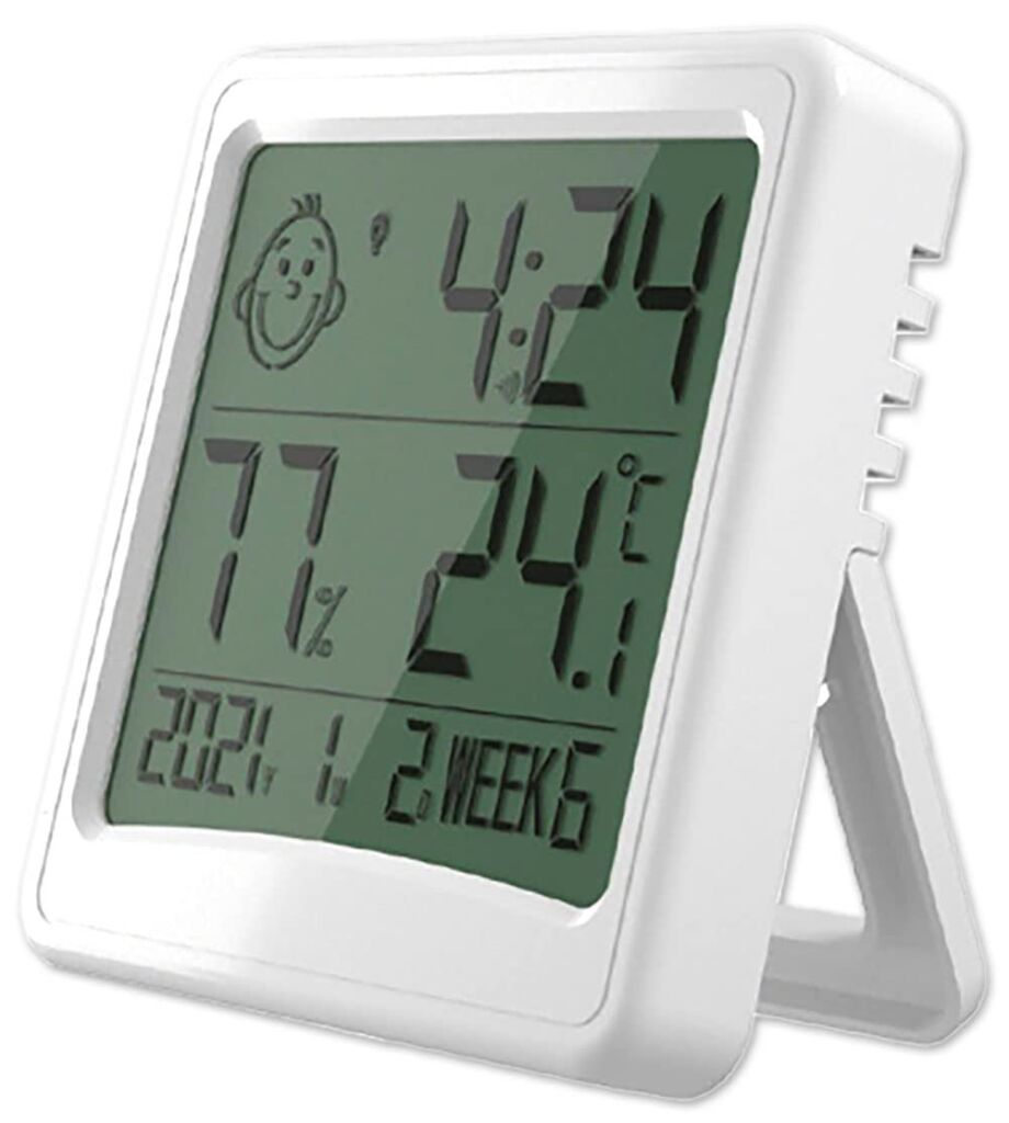 デジタル 温度計 湿度計 温湿度計 小型 置き掛け兼用 時計機能 バックライト付き 見やすい 表情表示 アラーム付 卓上 壁掛け 華氏 摂氏 室内温度計 大画面 コンパクト 時計機能 熱中症 乾燥対策 室内 赤ちゃん (3個セット)