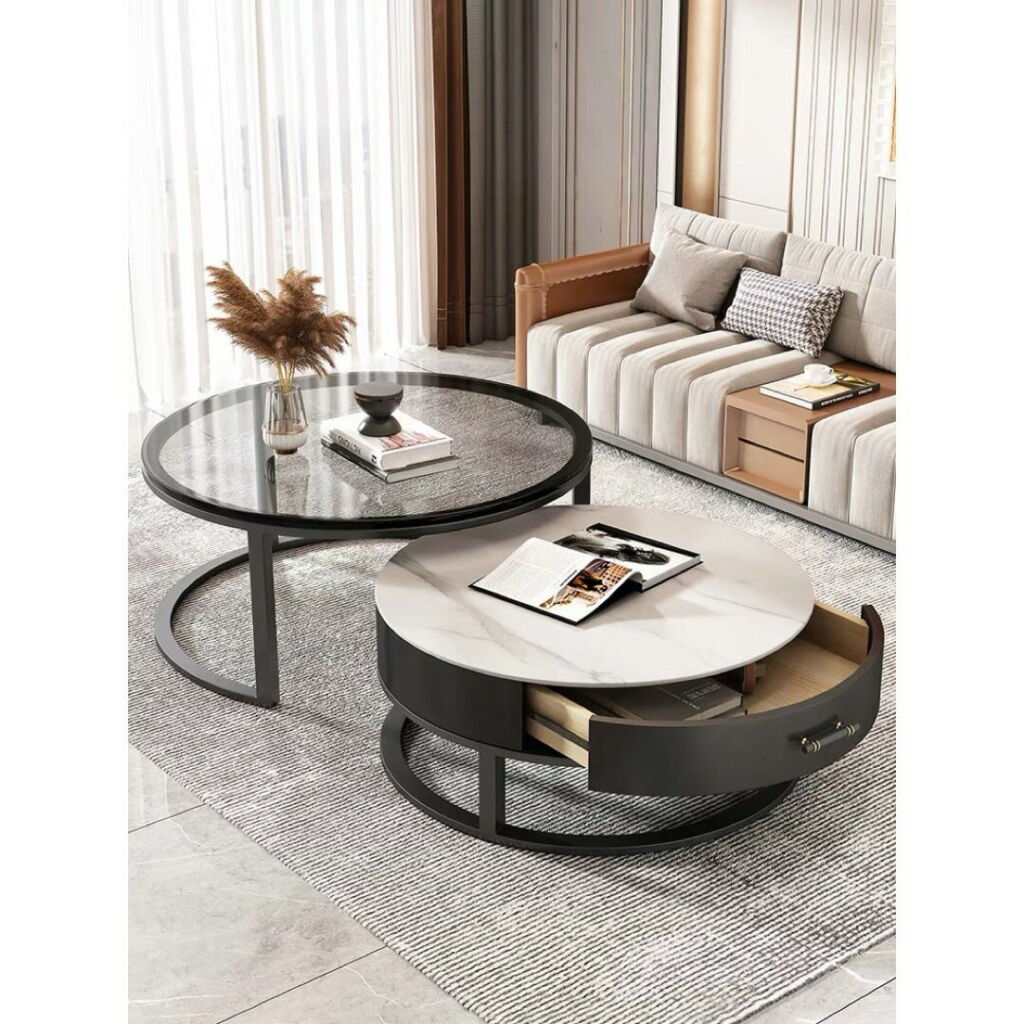 A037599岩板サイドテーブル2点セット コンソールテーブル ローテーブル リビングテーブル