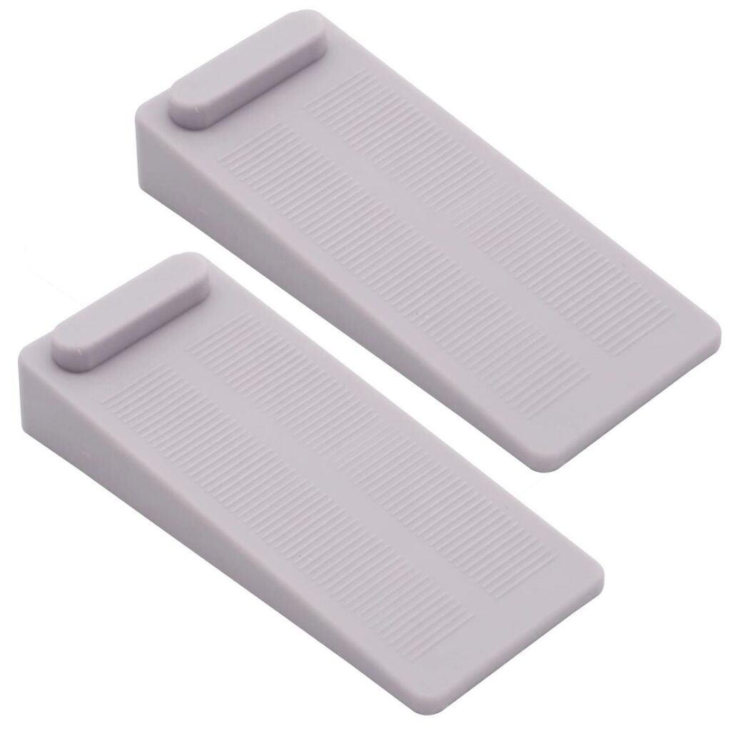 オーディオファン 防風ドアストッパー ドアストッパー 室内 ゴム 玄関ドア 高さ調整可能 柔軟 弾性 防風 扉止め 差し込み式 グレー 2点 KM332