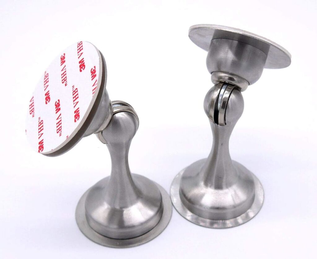 【本日限定!最大5%OFF対象】 ドアストッパー マグネット 強力 ドア ストッパー 室内 戸 当たり 粘着シート と ネジ併用 2個セット (標準タイプ)