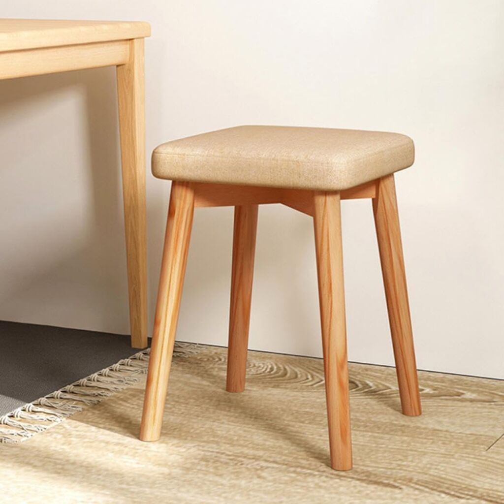 スツール 軽量 木製 椅子 おしゃれ チェア 北欧 高さ43cm 高反発 お尻に優しい 疲れにくい 天然木 頑丈 簡単組立 玄関 リビング コンパクト イス シンプルな木目調 多色選べ (1)