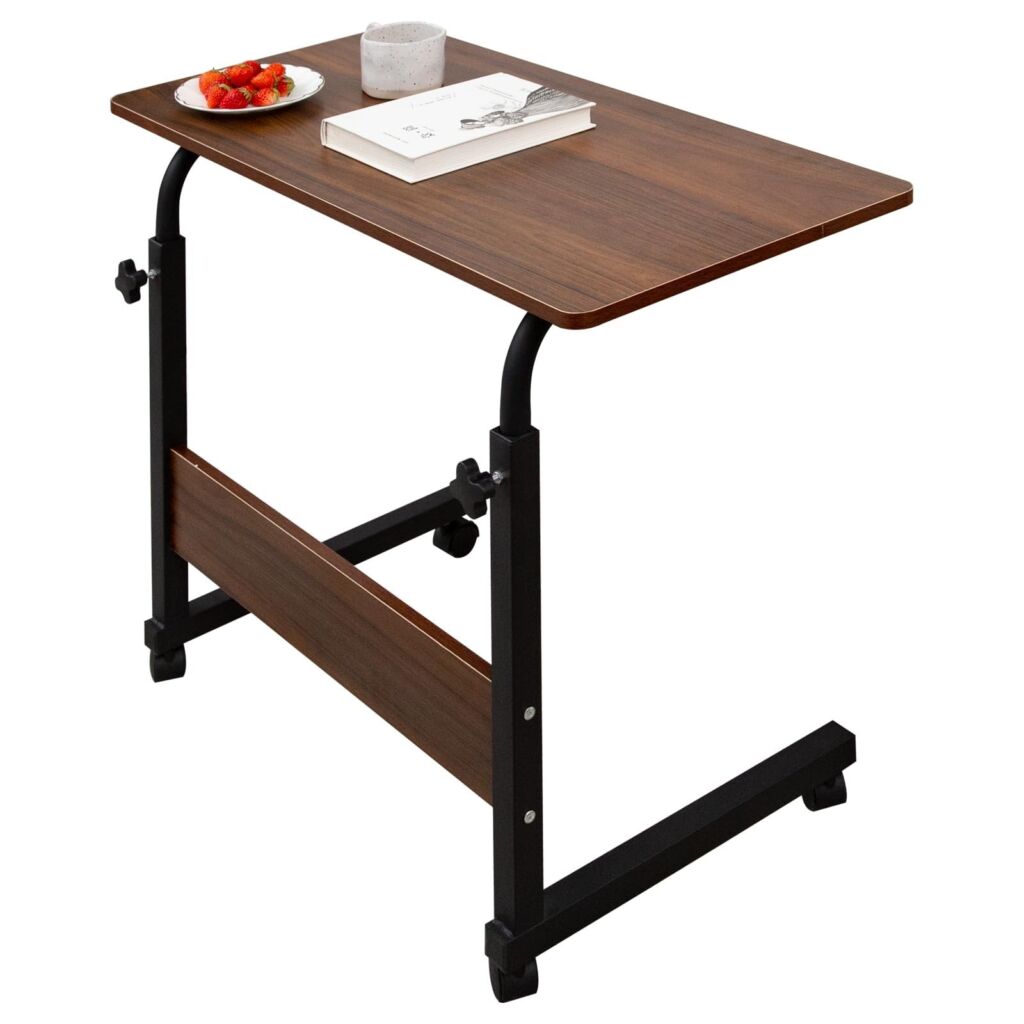 イドテーブル 高さ調節 キャスター付き 昇降式サイドテーブル 可動式テーブル 移動便利 介護 パソコン ソファー ベッドサイド 幅60/80cm