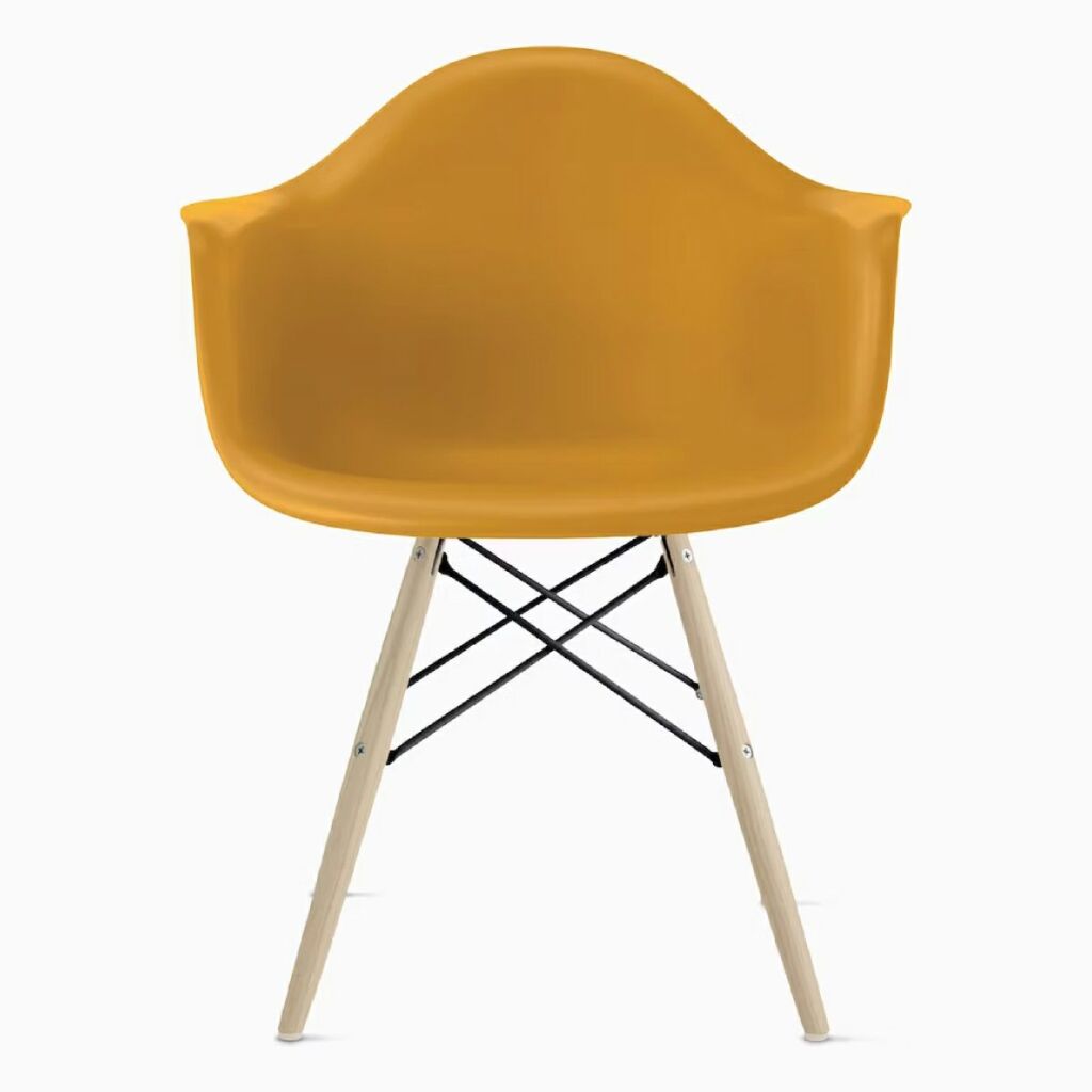 イームズ アームシェルチェア DAW ディープイエロー ブラックベース ホワイトアッシュ[DAW. BK A2 DYL E8]