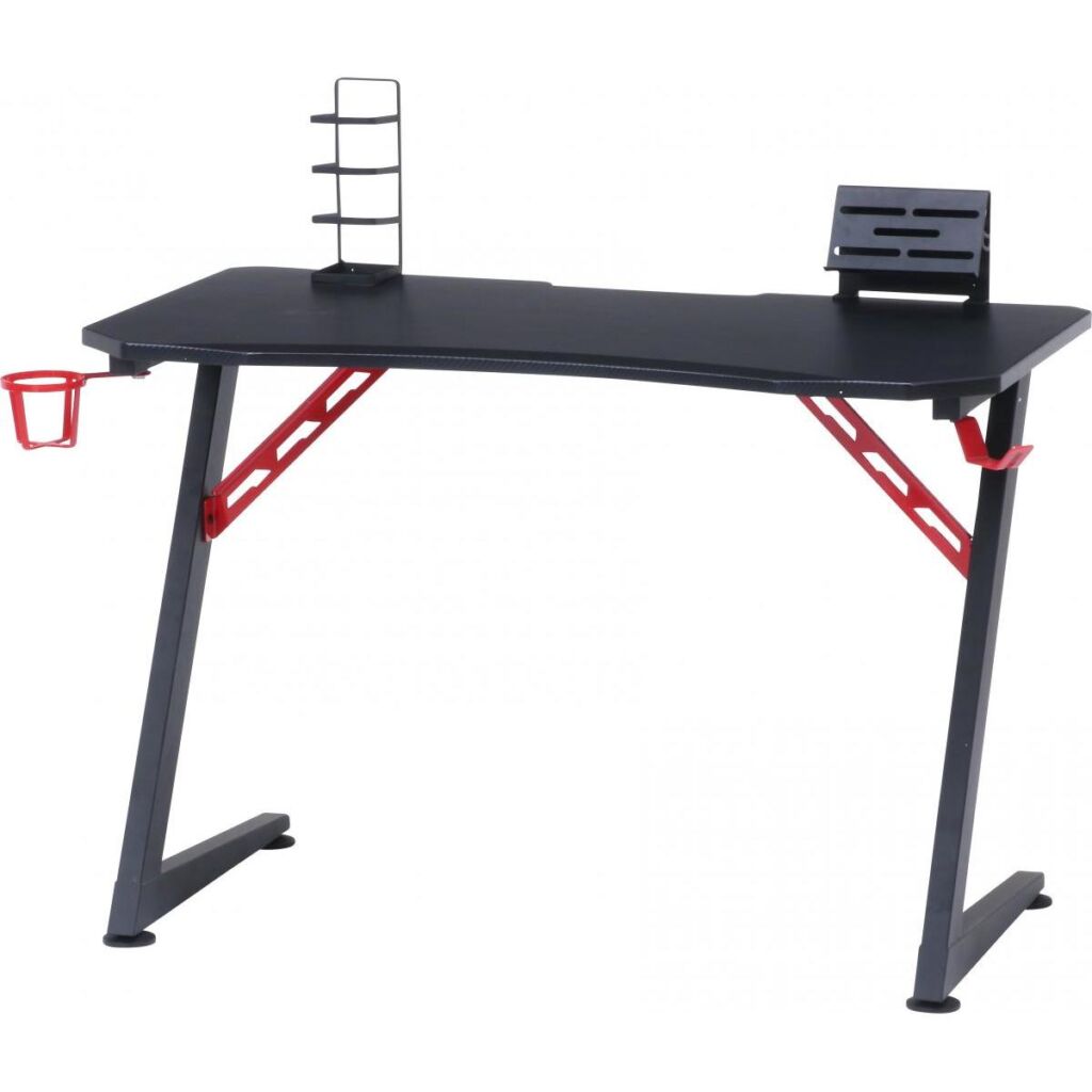 【I】不二貿易 ゲーミングデスク レイズ レッド BE-1952 RD PCデスク ドリンクホルダー コントローラースタンド 【北海道・沖縄・離島不可】【代引き不可】