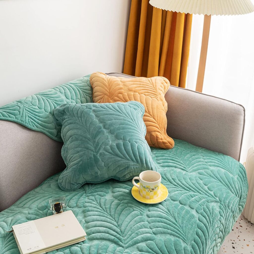 北欧 ソファー カバー マルチカバー 一人掛け用 秋冬 ふわふわ かけ布 A45*45 シンプル ベージュ ソファカバー 3人掛け 肘付き あったか 表面凹凸加工 フランネル生地 マルチ ソファー保護