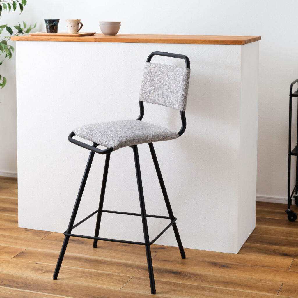 カウンターチェア 回転式 座面高65cm ( ハイチェア バーチェア ハイタイプ キッチン チェア 椅子 スタイリッシュ モダン グレー )【3980円以上送料無料】
